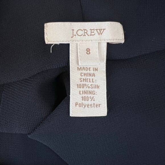 J.Crew Twist Back Criss Cross Silk Shift Dress in Night Shadow Blue Size Small - Picture 10 of 10